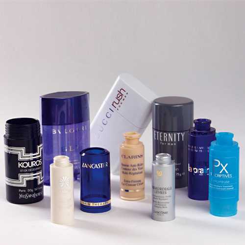 Foiling on plastic cosmetic containers