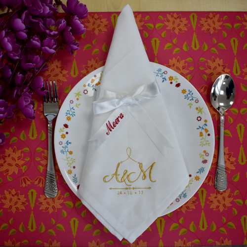 Customized embroidery letter artwork on hand towel