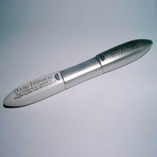 Foiling on loreal eye mascara plastic tube