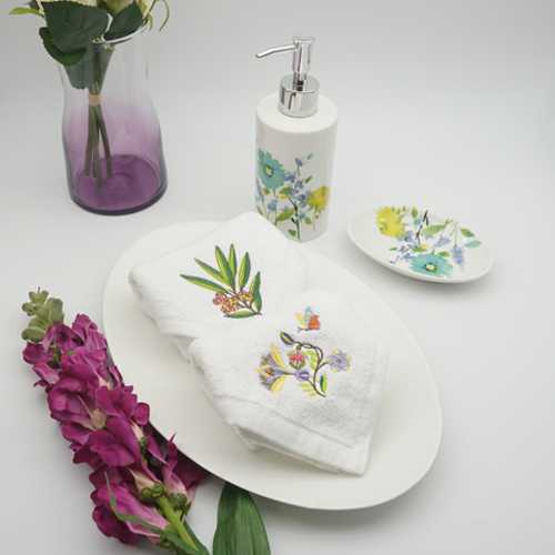 Customized embroidery work on hand towels