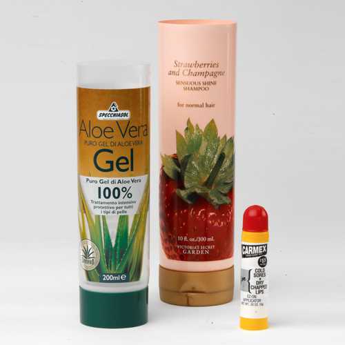 Plastic cosmetic labels printed with screen printing inks