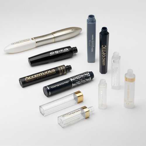 Foiling on eye makeup plastic tubes