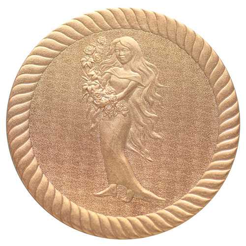 Laser engraving cutting and texturing of artwork on gold metal coin
