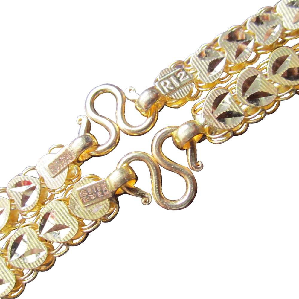 Laser hallmarking and branding on gold bracelet hook