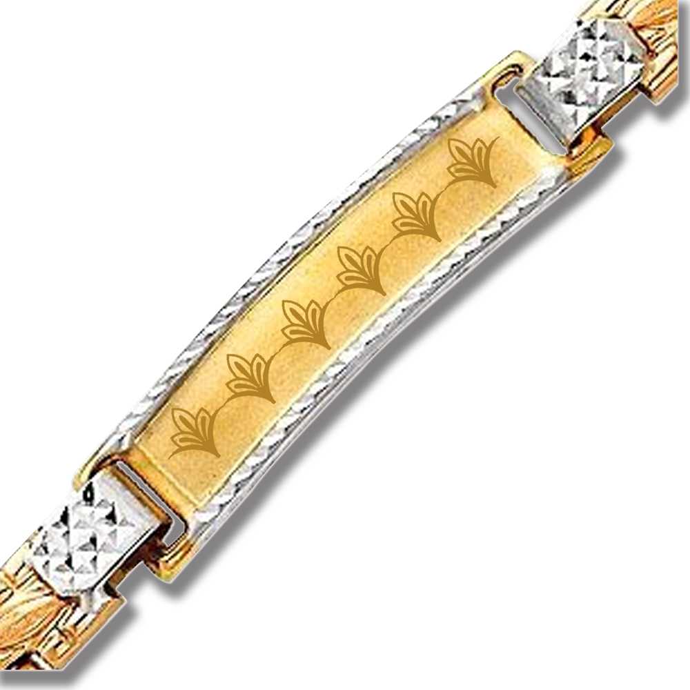 Laser engraving marking and branding on gold bracelet