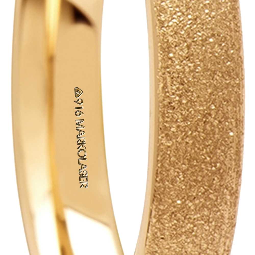 Laser hallmarking and branding for unisex gold ring