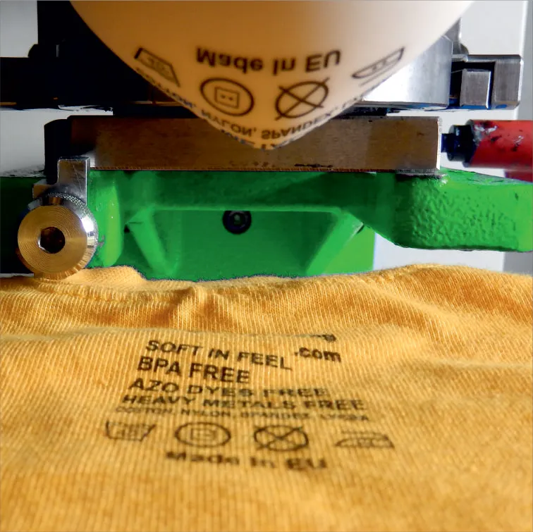 pad printing on garments