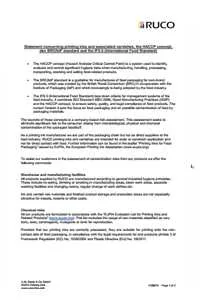 HACCP concept, BRCIoP standard, IFS 6 (International Food Standard)