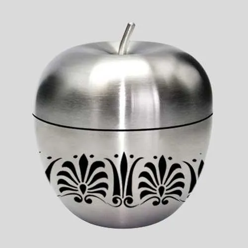  laser marking on apple shaped bowl with lid 